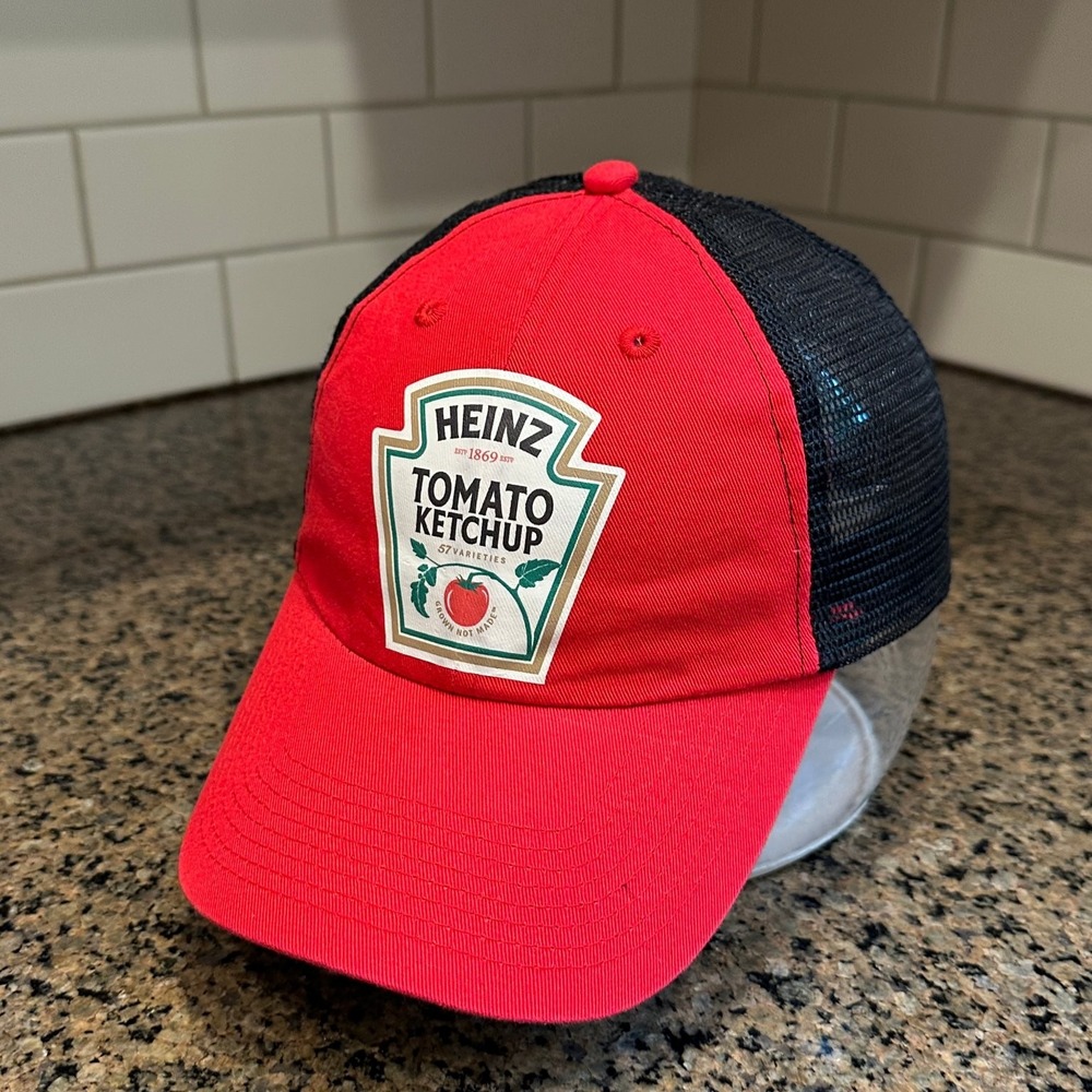 Heinz Tomato Ketchup Amc Deluxe Headwear Trucker Hat Adjustable Red Black